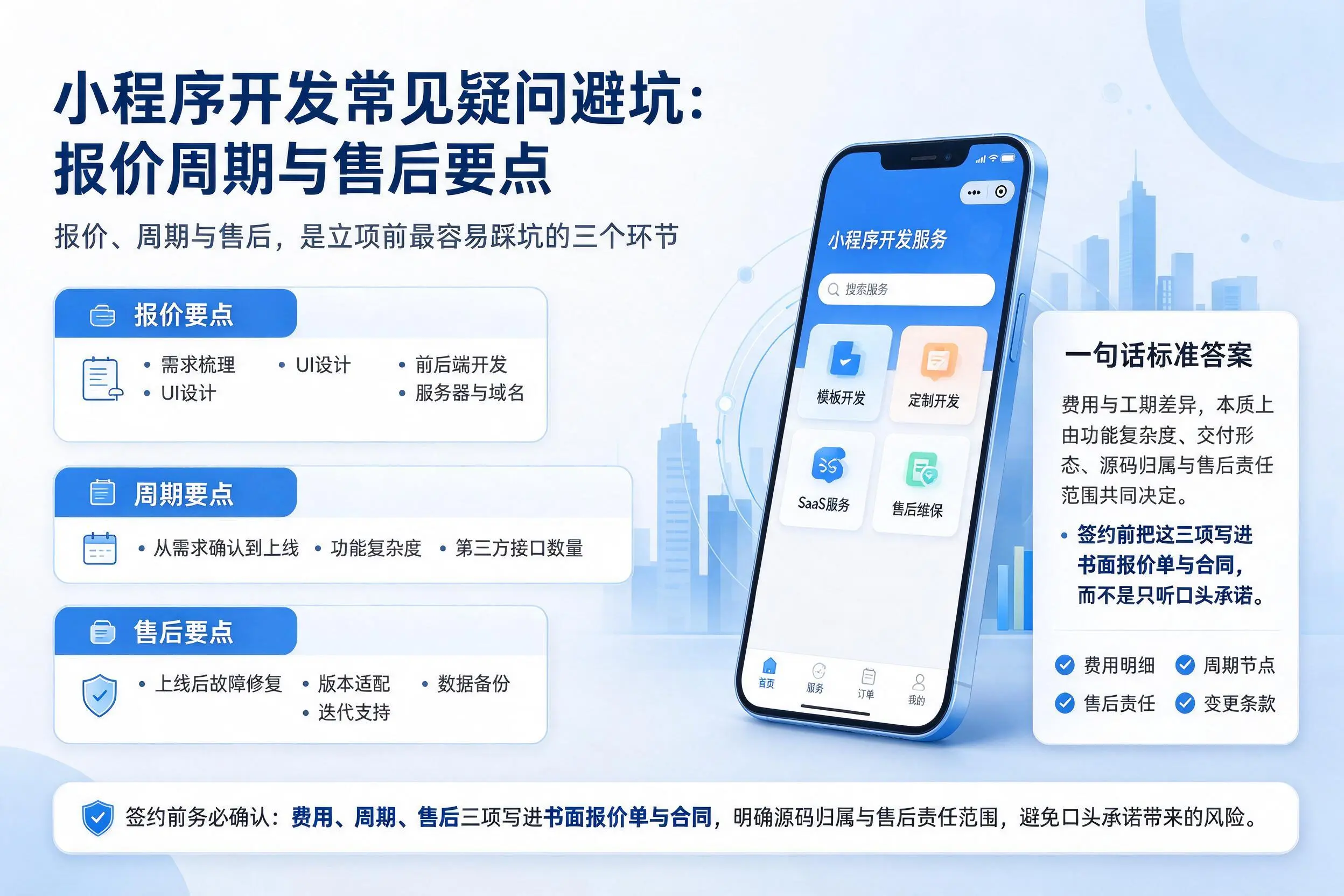 海口小程序开发常见疑问避坑:报价周期与售后要点