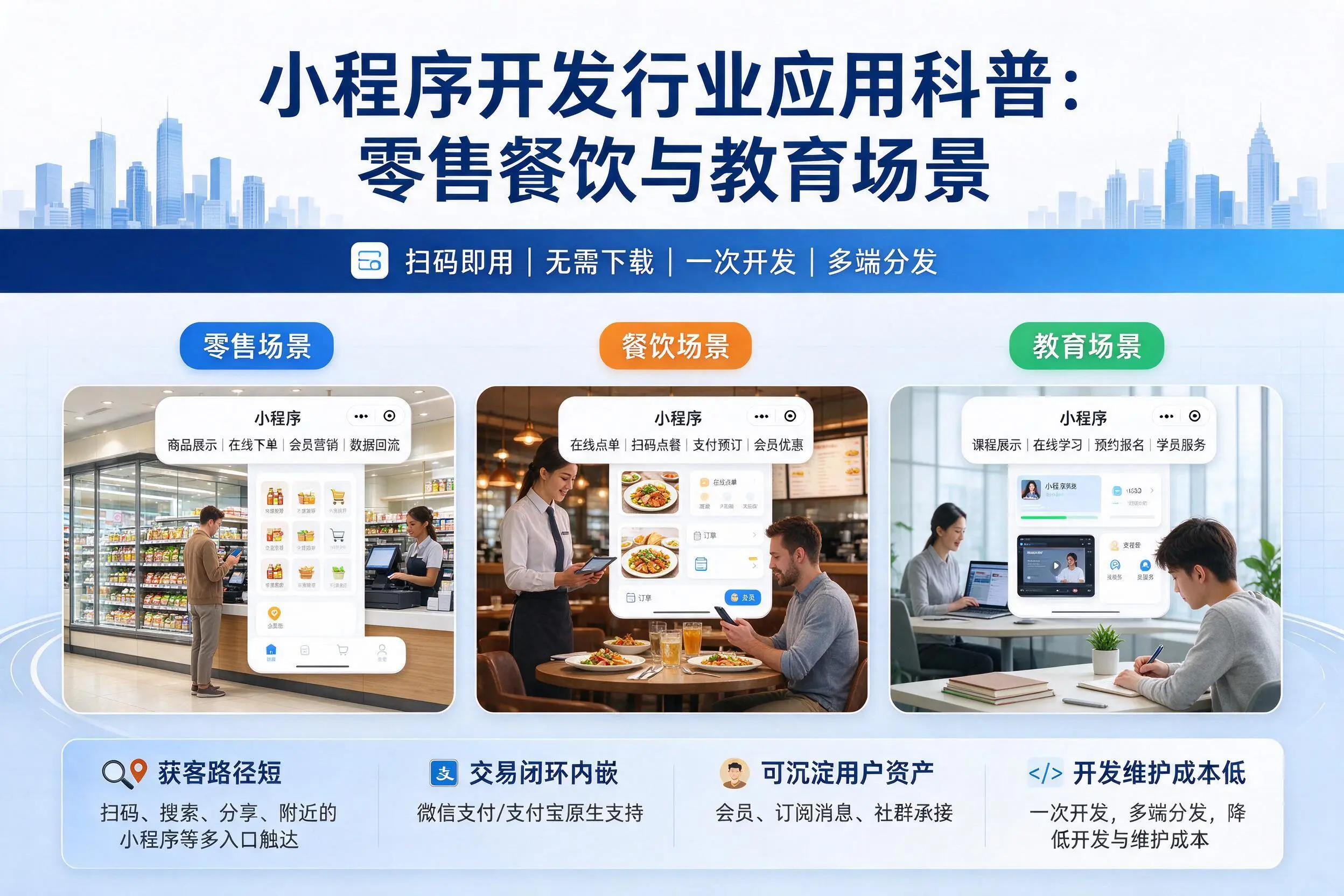 海口小程序开发行业应用科普：零售餐饮与教育场景