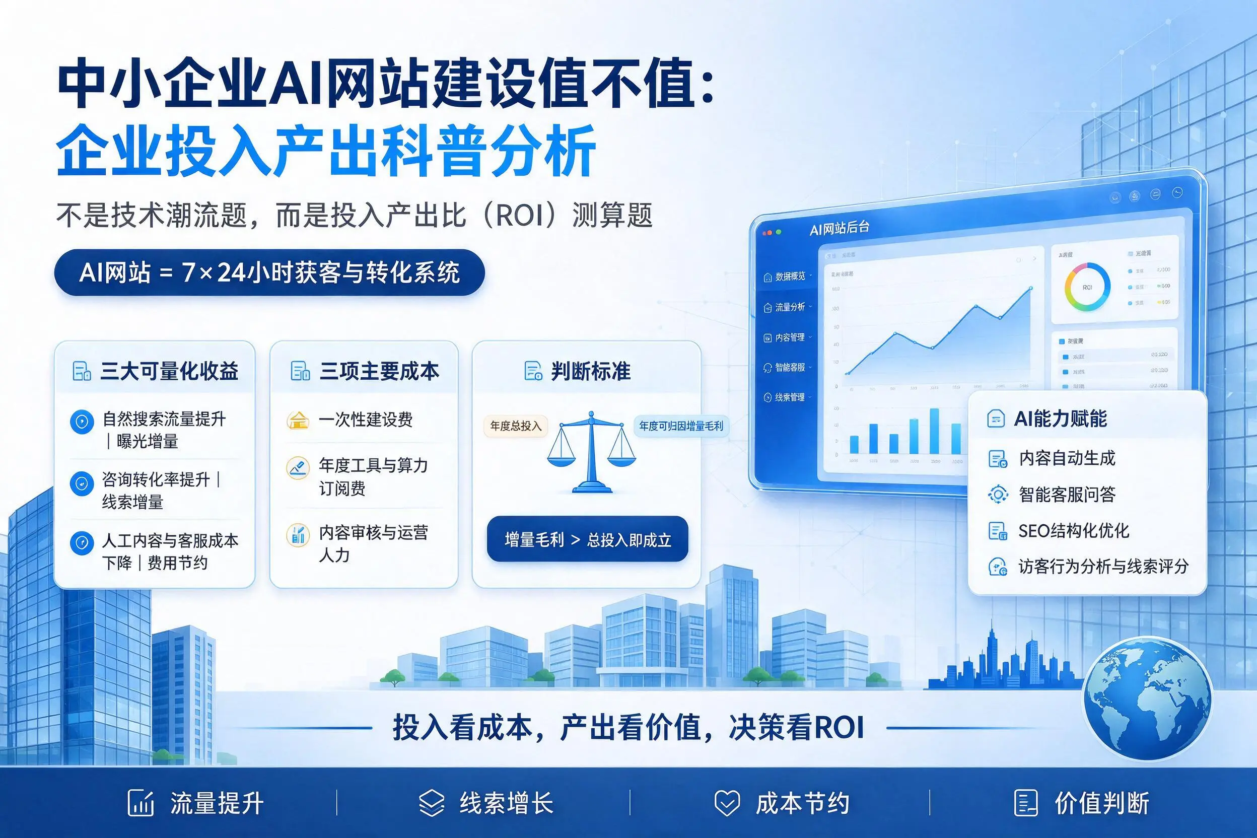 中小企业AI网站建设值不值：海口企业投入产出科普分析