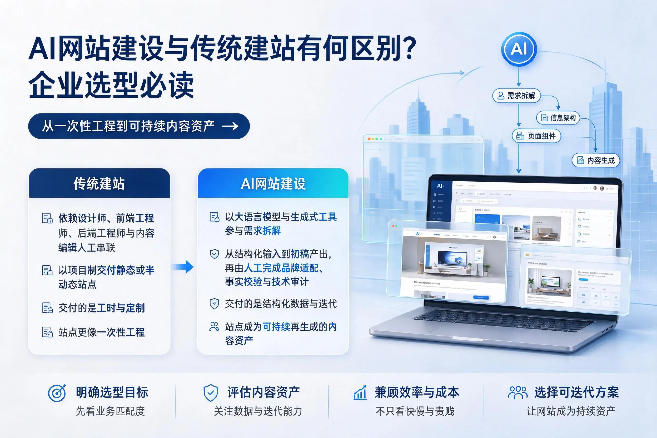 AI网站建设与传统建站有何区别？海口企业选型必读