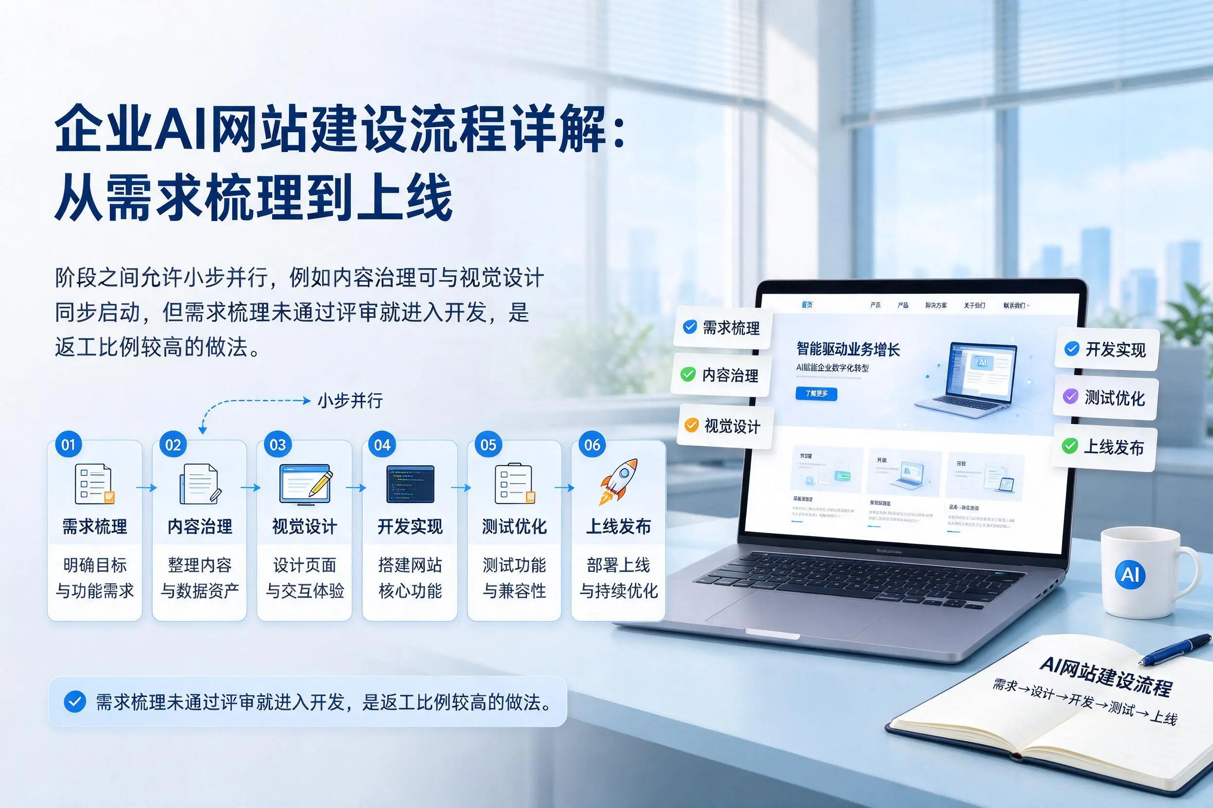 海口企业AI网站建设流程详解：从需求梳理到上线