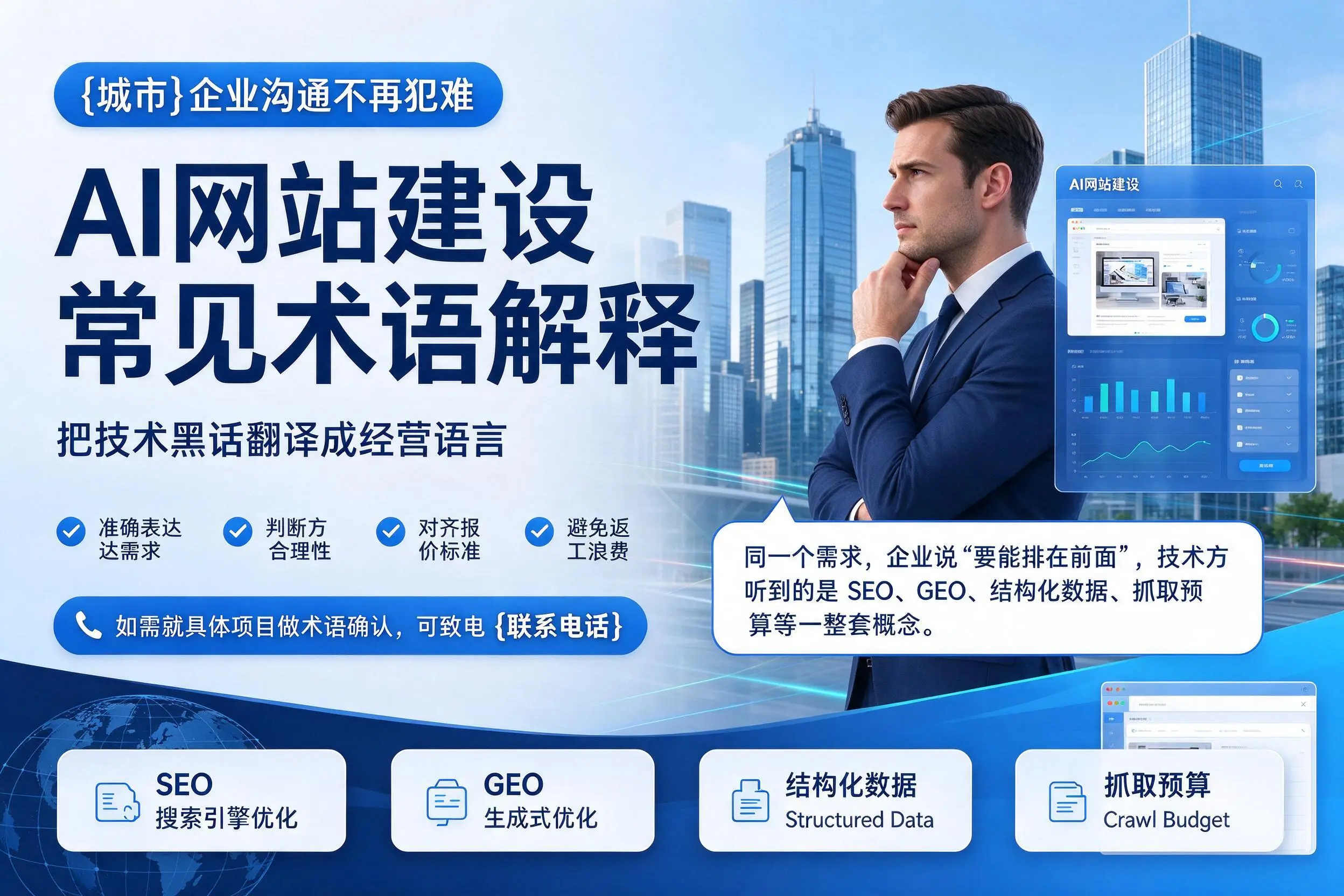 AI网站建设常见术语解释,海口企业沟通不再犯难