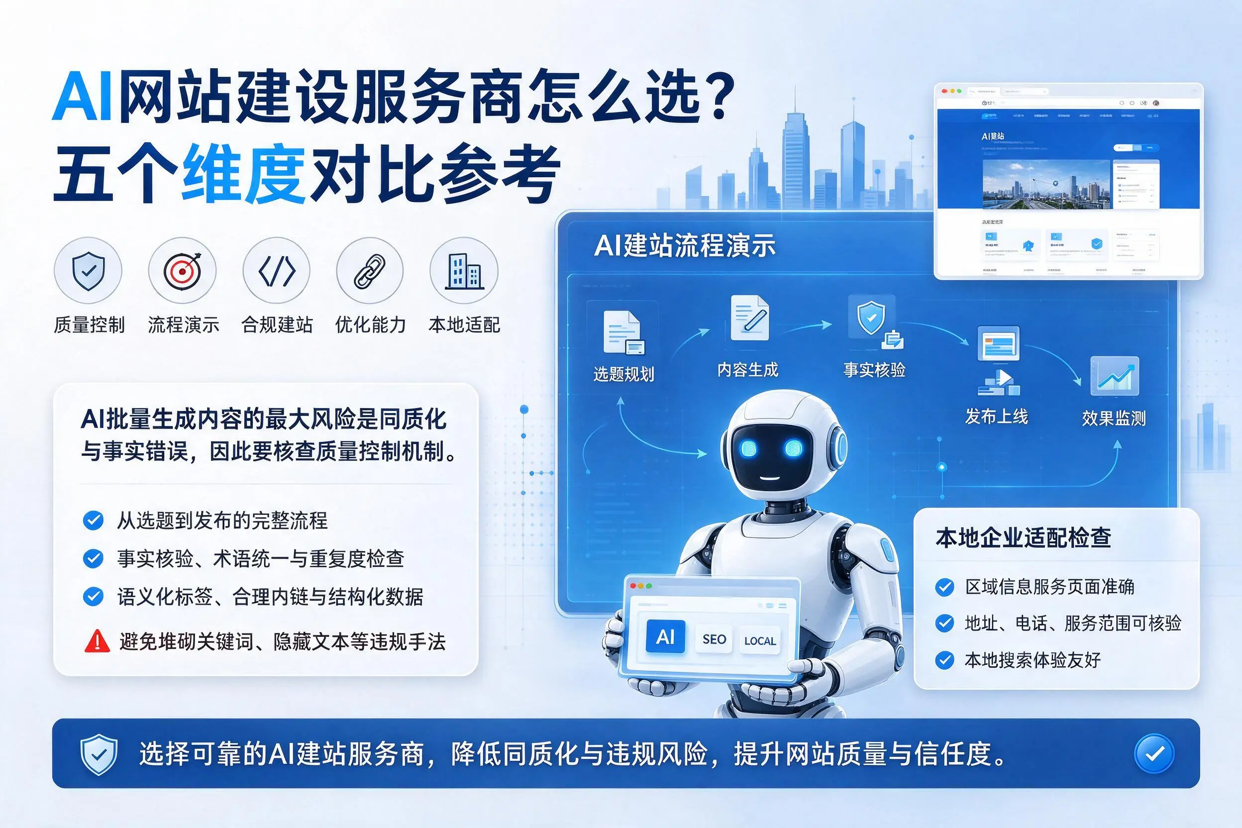 海口AI网站建设服务商怎么选?五个维度对比参考