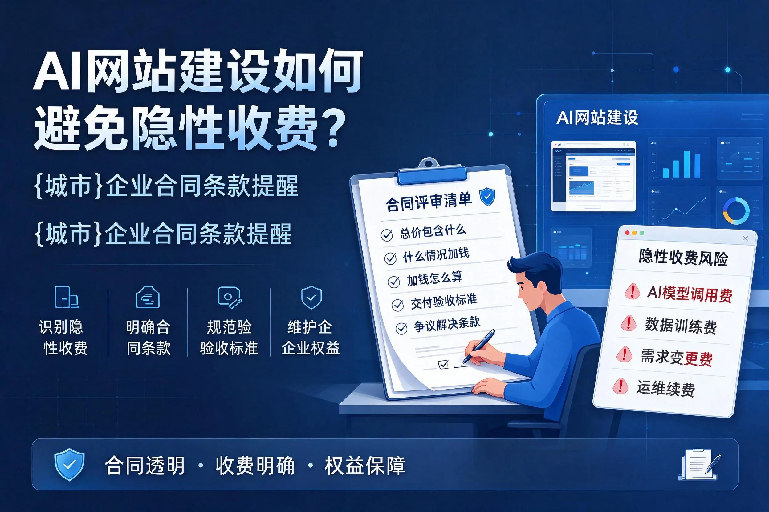 AI网站建设如何避免隐性收费？海口企业合同条款提醒